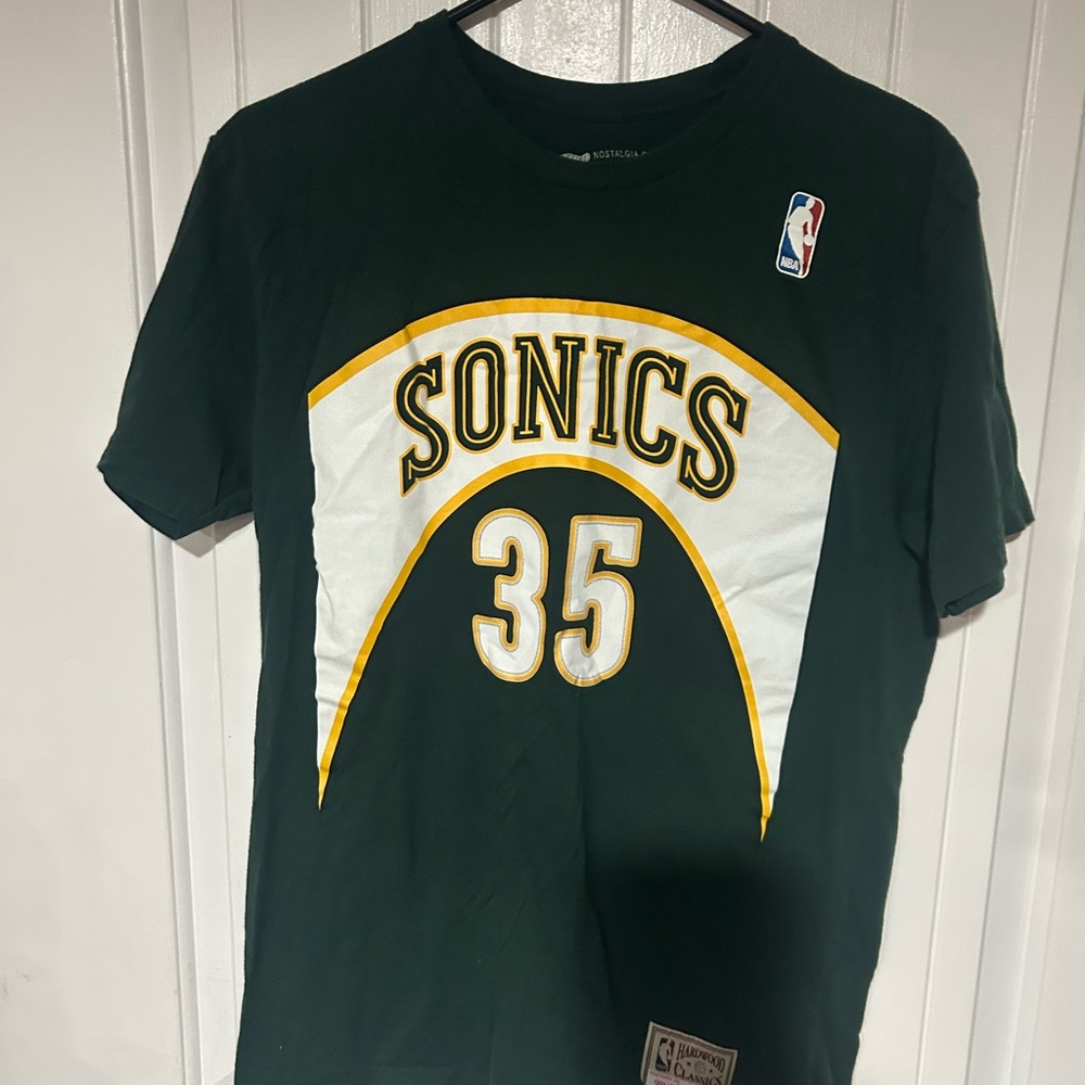 Kevin Durant Mitchell & Ness Green Hardwood Classics Patch Tee